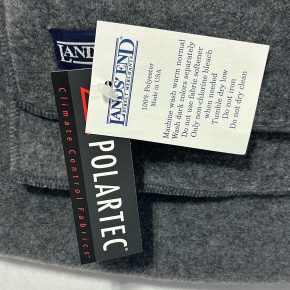 NWT -Vintage Lands' End Polartec fleece Gray Scarf - Picture 2 of 3